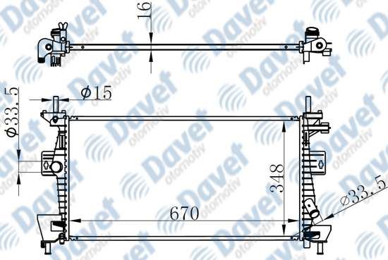 KLR-347280 Su Radyatoru (Ford  Focus  C-Max  1.6 Ztec-S 11- )  Benzinli